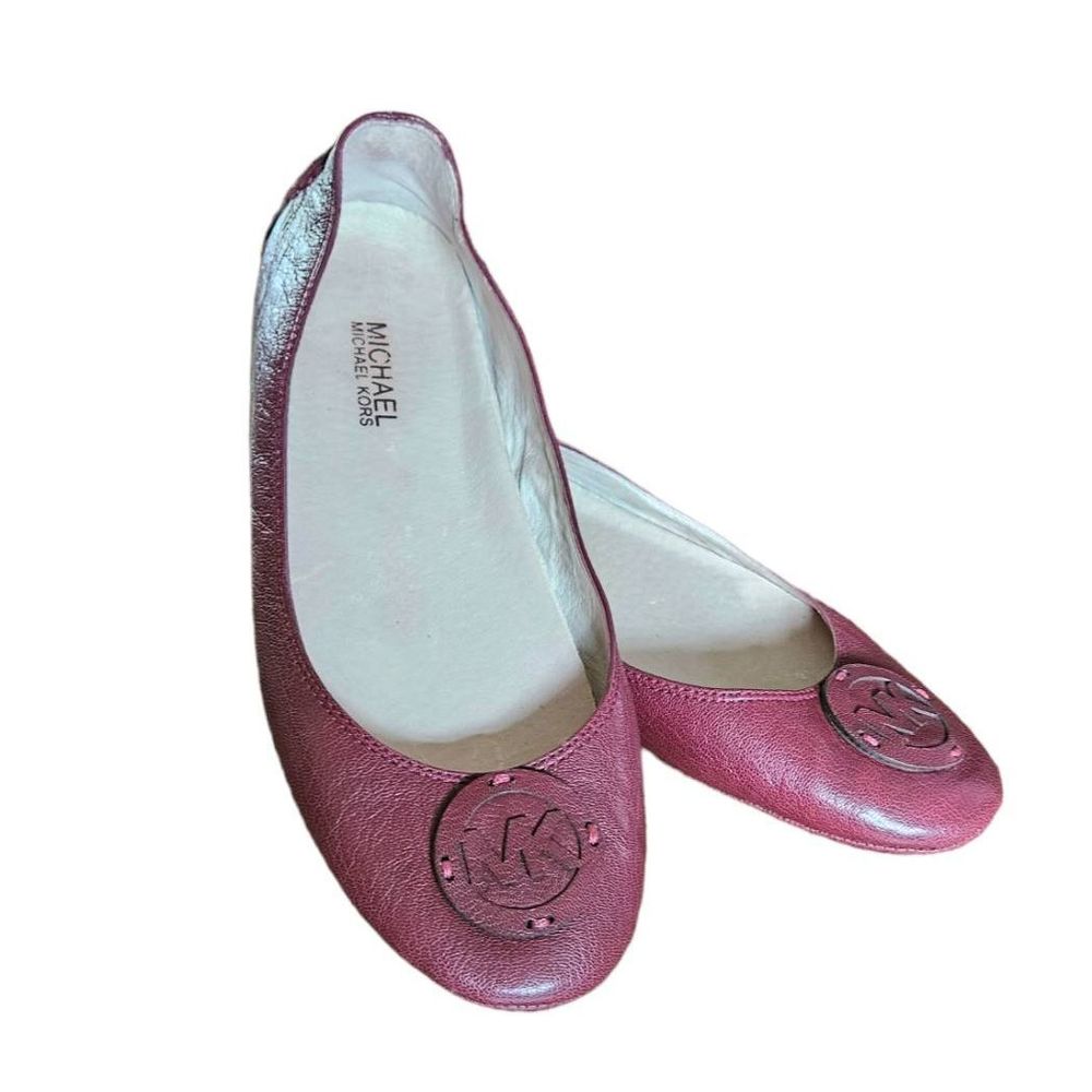 Michael Kors Burghandy Leather Flats 9.5